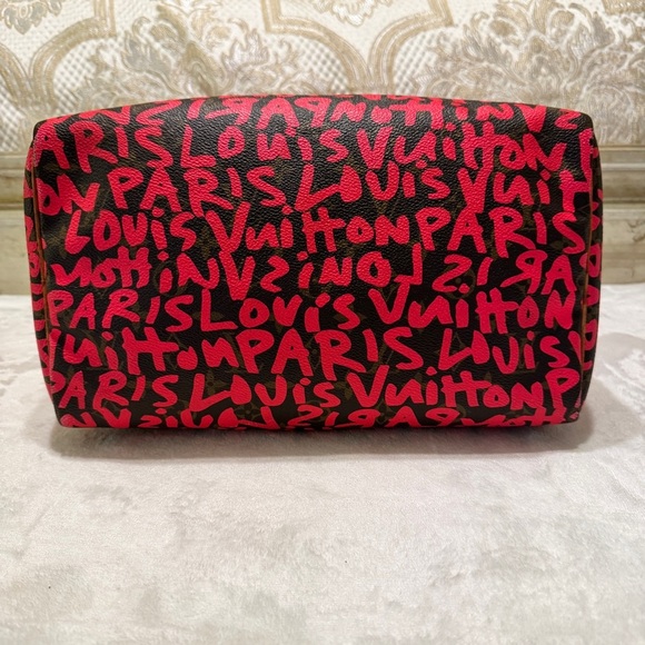 Louis Vuitton Graffiti Pink and Brown Satchel - Picture 5 of 9
